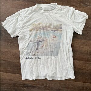 Anine Bing White Lili Graphic Tee Faye Dunaway